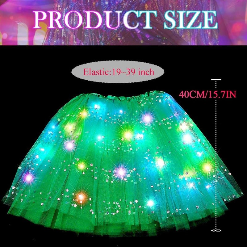 Nicute Light Up Tutu Led Layered Tulle Tutus Skirt for Women - Image 5